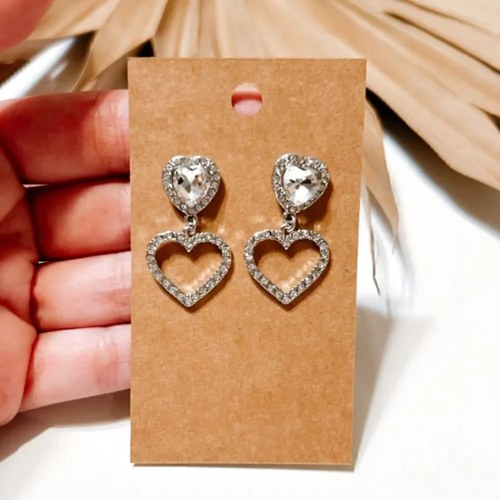 diamond heart  earrings  H150